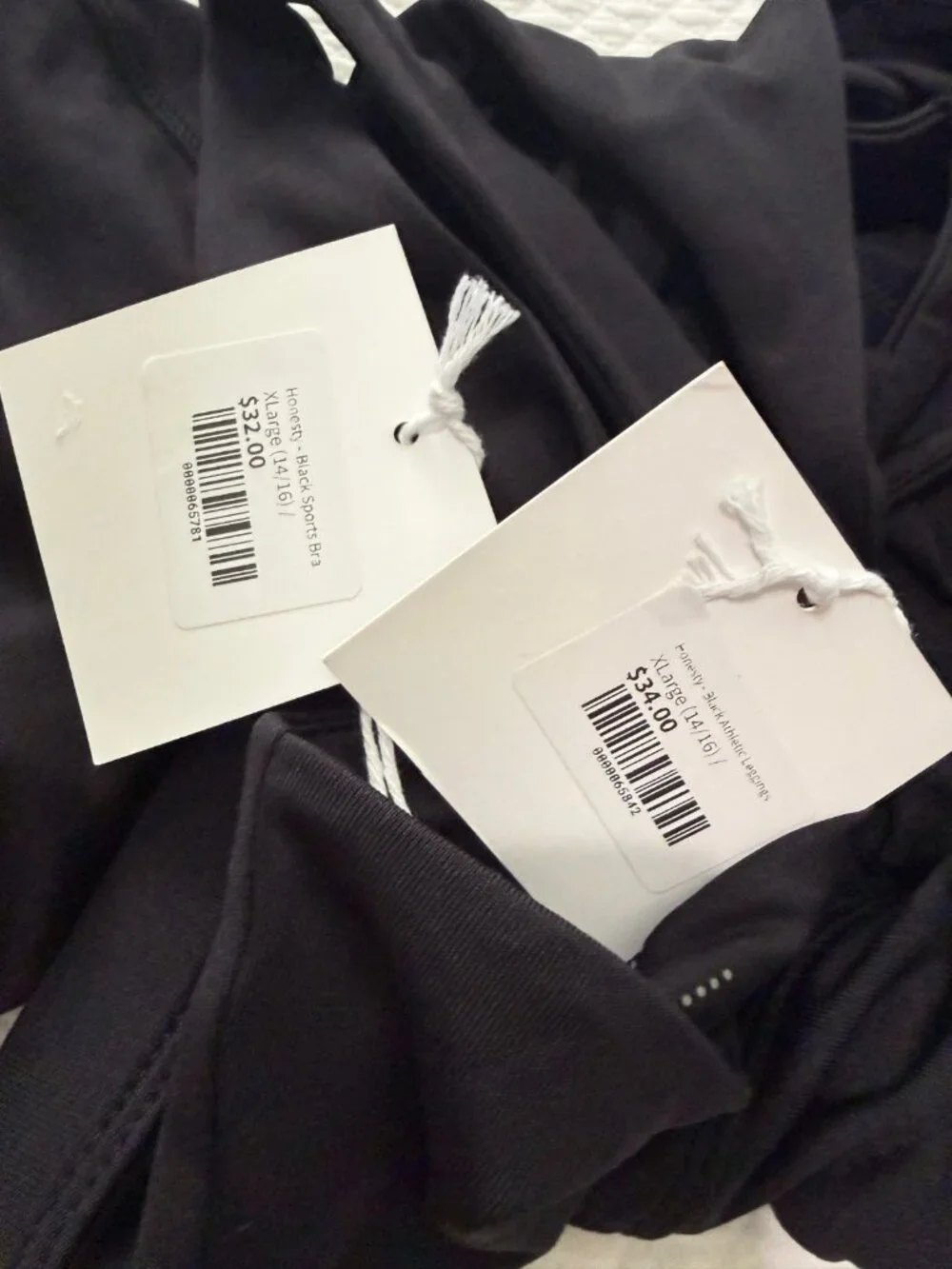 Honesty Girls Activewear Set XL 14-16  Athletic Leggings Sports Bra Black